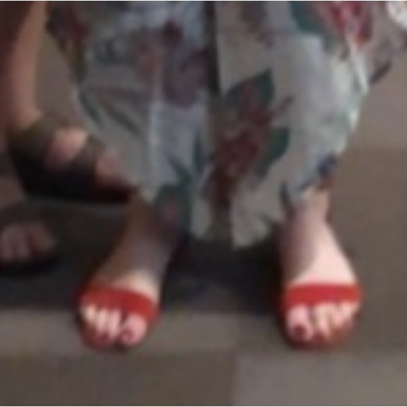 Real Italian Red suede sandals with a 0.75" inch heel by Borgo Giannotti - Picture 5 of 11